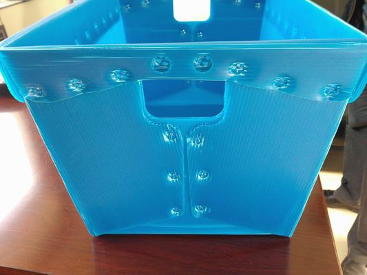 Голубая пластмасса Tote почты полипропилена 4mm гофрированная со стальным ремнем